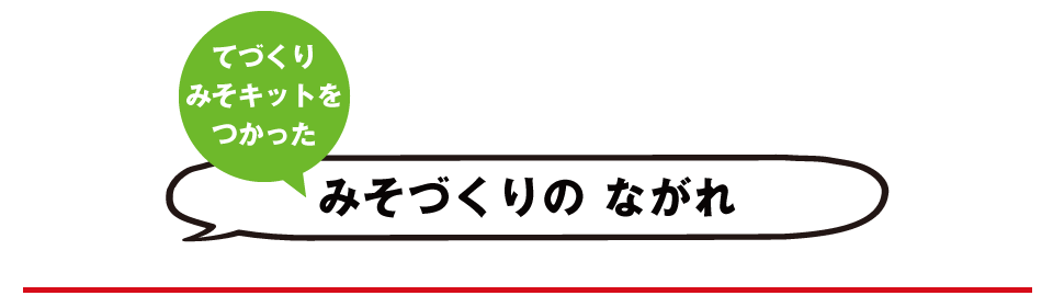 てづくりみそキットをつかっみそづくりのながれ